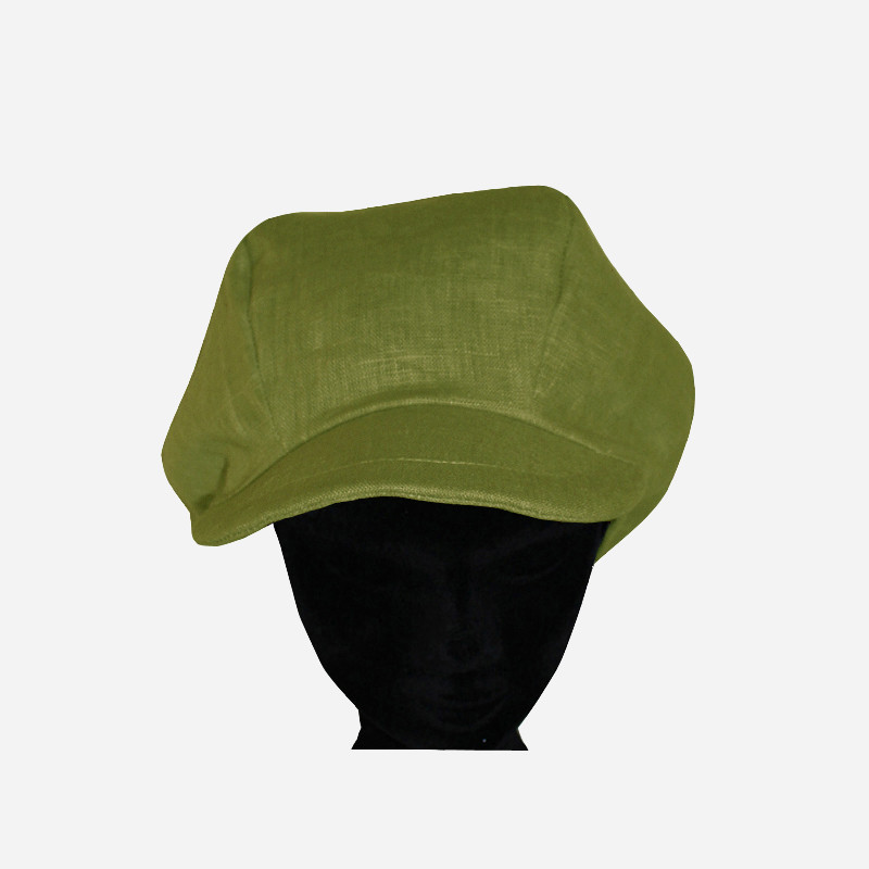 casquette-gavroche-lin- vert-olive-arlekincreation-1