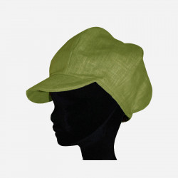 casquette-gavroche-lin- vert-olive-arlekincreation-1