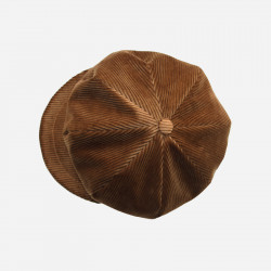 casquette-gavroche-8pans-velours-côtelé-noisette-1-arlekincreation