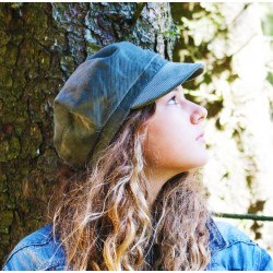 casquette-marin-velours-côtelé-diagonale-kaki-arlekincreation-2