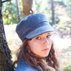 casquette-marin-velours-côtelé-diagonale-kaki-arlekincreation-3