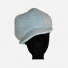 casquette dreadlocks en lainage chevron bleu ciel