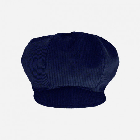Casquette rasta en velours bleu marine