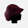 Casquette rasta en velours milleraies rouge bordeaux