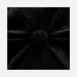 Casquette gavroche unisexe en velours milleraies noir