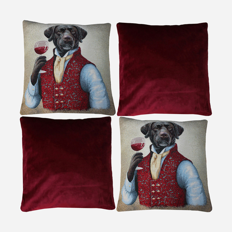 Coussin-décoratif-chien-œnologue-1
