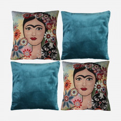 Coussin-décoratif-Frida-Khalo-et-son-chat-1