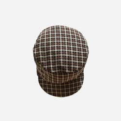 casquette rasta dreadlocks et afro velours à carreaux marron