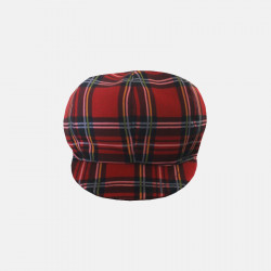 casquette-gavroche-écossais-tartan-rouge-4