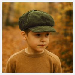 casquette-gavroche-enfant-velours-kaki