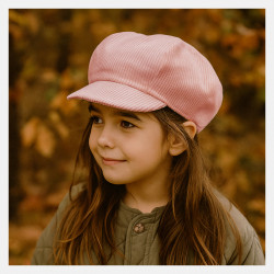 casquette-gavroche-enfant-velours-côtelé-rose