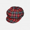 Casquette Gavroche Tartan écossais Rouge et Unisexe