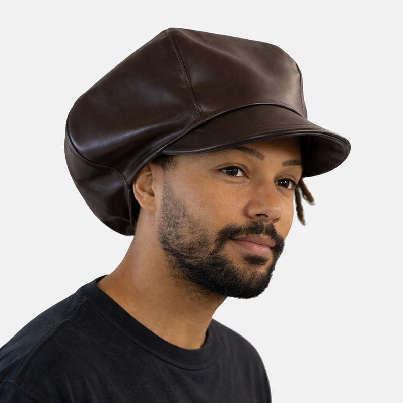 casquette-rasta-simili-cuir-marron
