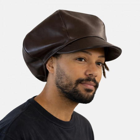 casquette-rasta-simili-cuir-marron